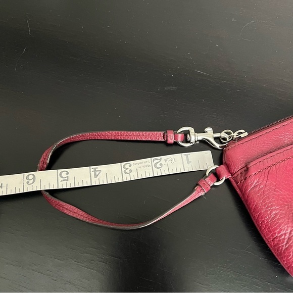Coach Leather wristlet, dark red 8”x4.5” - Picture 7 of 14